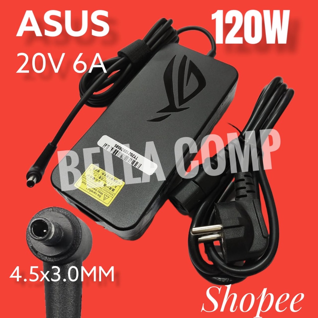 ( ASUS ) 120W 20V 6A DC 4.5X3.0MM AC Adaptor Charger Laptop Asus Q537FD Q537F Q547FD Q547F K570Z K570ZD K570U Q506f Q536F Q526F UX564EI UX564EH