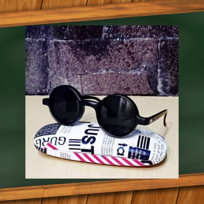 Kacamata Hitam Boboho kacamata hitam bulat fashion pria wanita