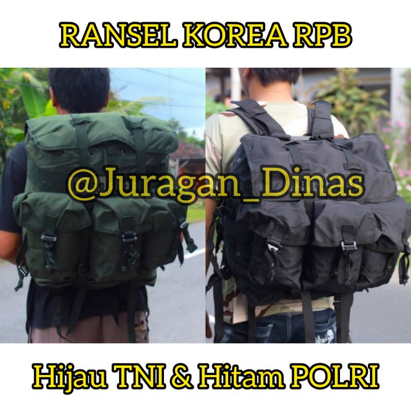 BAGPACK RANSEL PUNGGUNG KOREA RPB TEMPUR TNI POLRI HIJAU HITAM MILITER TNI PENDIDIKAN BESAR CARIEL