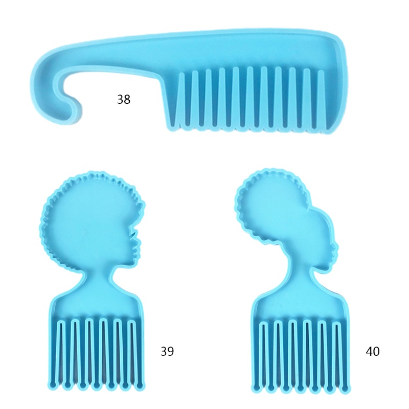 SIY  DIY Crafts African Men Women Heads Shaped Combs Epoxy Resin Mold Silicone Mould