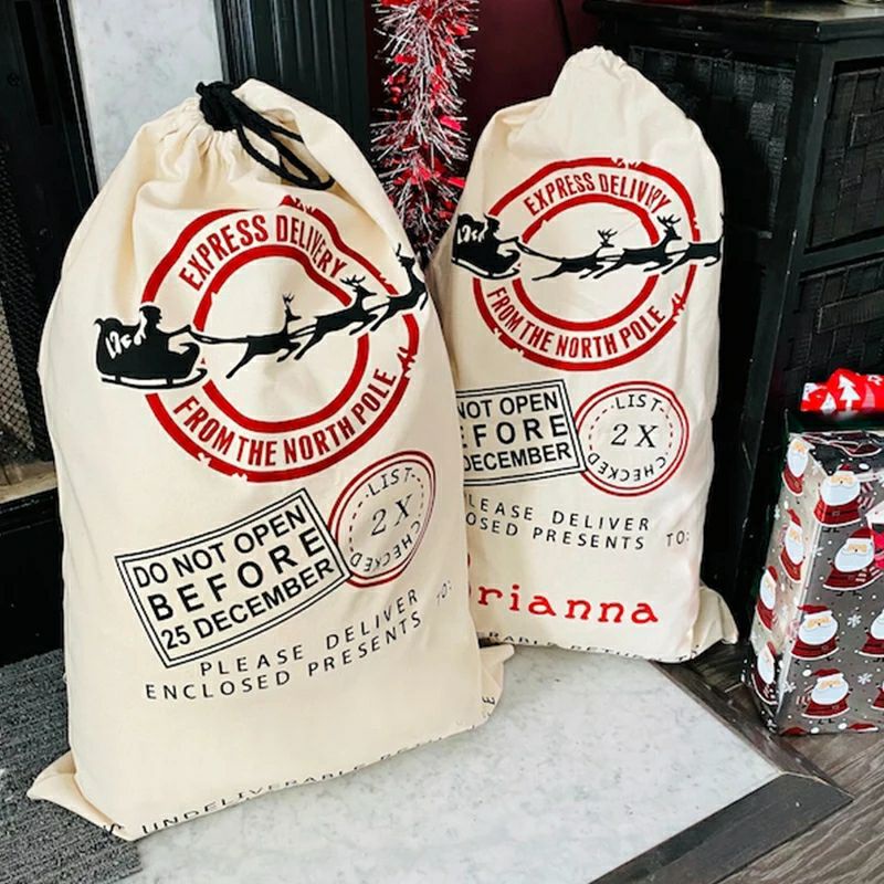 

ready!!! christmas sacks/ kantong natal besar custom nama/personalised christmas pouch/christmas wrap/kado natal
