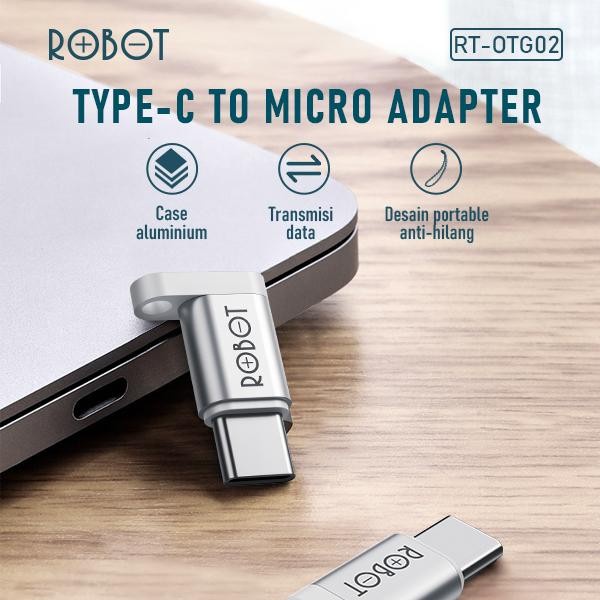 OTG Adapter USB-C Type-C to Micro USB Small &amp; Portable - Robot RT-OTG02