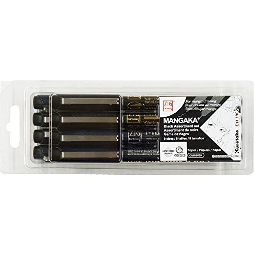 

ZIG KURETAKE CARTOONIST MANGAKA ASSORTMENT SET CNM/8VBK BLACK