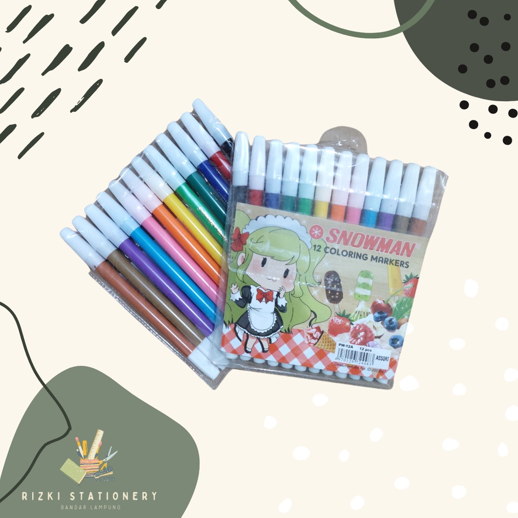 

Spidol Snowman 12 Warna Warni / Spidol Gambar
