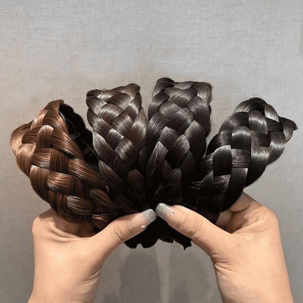 Mxbeauty Wig Bando Lucu Sederhana Tulang Ikan Kepang Non-slip Tinggi Cranial Top Artefak Cuci Muka Bando Perempuan Hairband