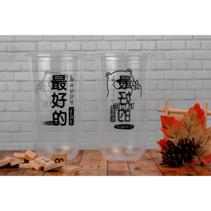 SABLON + CUP PLASTIC CUP PP / GELAS PLASTIK PP 22 OZ OVAL (610 ML)