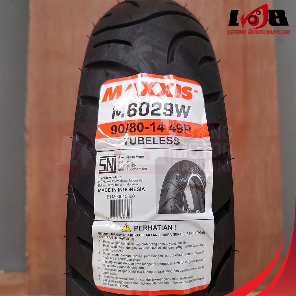 Maxxis M6029W 90/80-14 Ban Luar Tubeless Motor Matic Matik Universal Depan Belakang