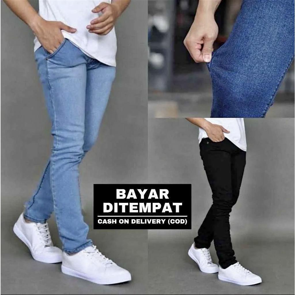 celana jeans pria panjang skinny slimfit Stretch promo akhir tahun