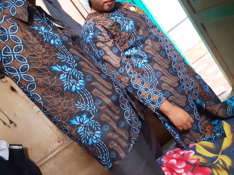 Maura Couple Sania Ruffle Batik Couple Ori Ndoro Jowi Garansi Termurah, Motif Seno Biru