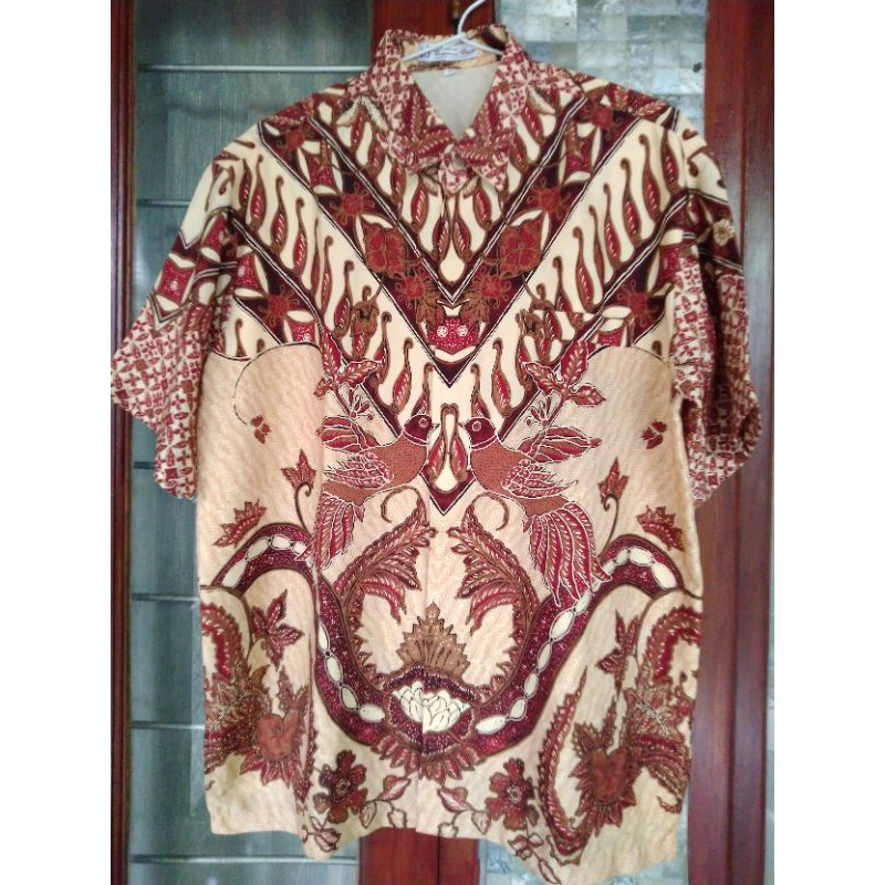 Preloved Kemeja Batik Kencana Ungu PL second seken