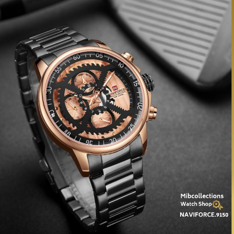 Jam Tangan Pria NAVIFORCE NF.9150 Original Quartz Multifunction Semua Jarum Aktif dan Anti Air