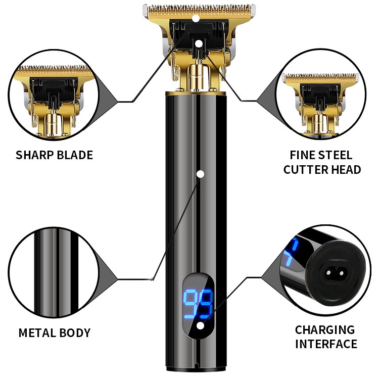 T9gunting rambut/ Alat Cukur Rambut Retro Dengan Layar LCD