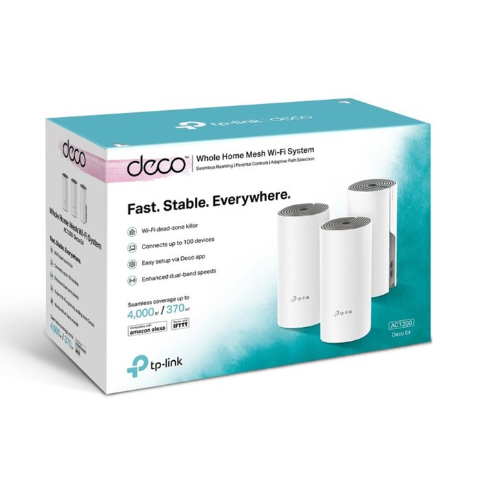 TPLINK Deco E4 AC1200 Whole Home Mesh WiFi System ( 3pcs / pack )