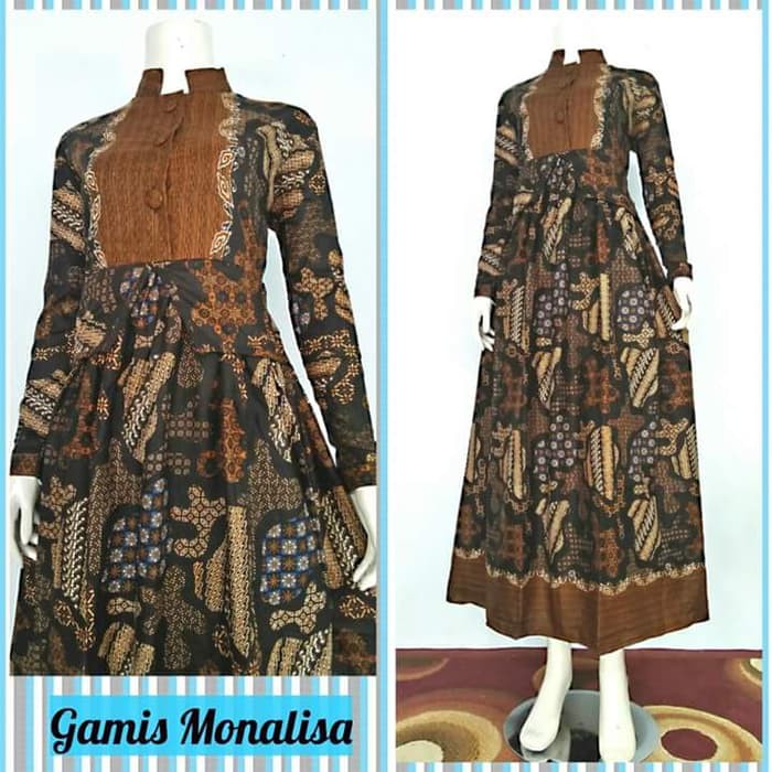 dress gamis monalisa batik pekalongan