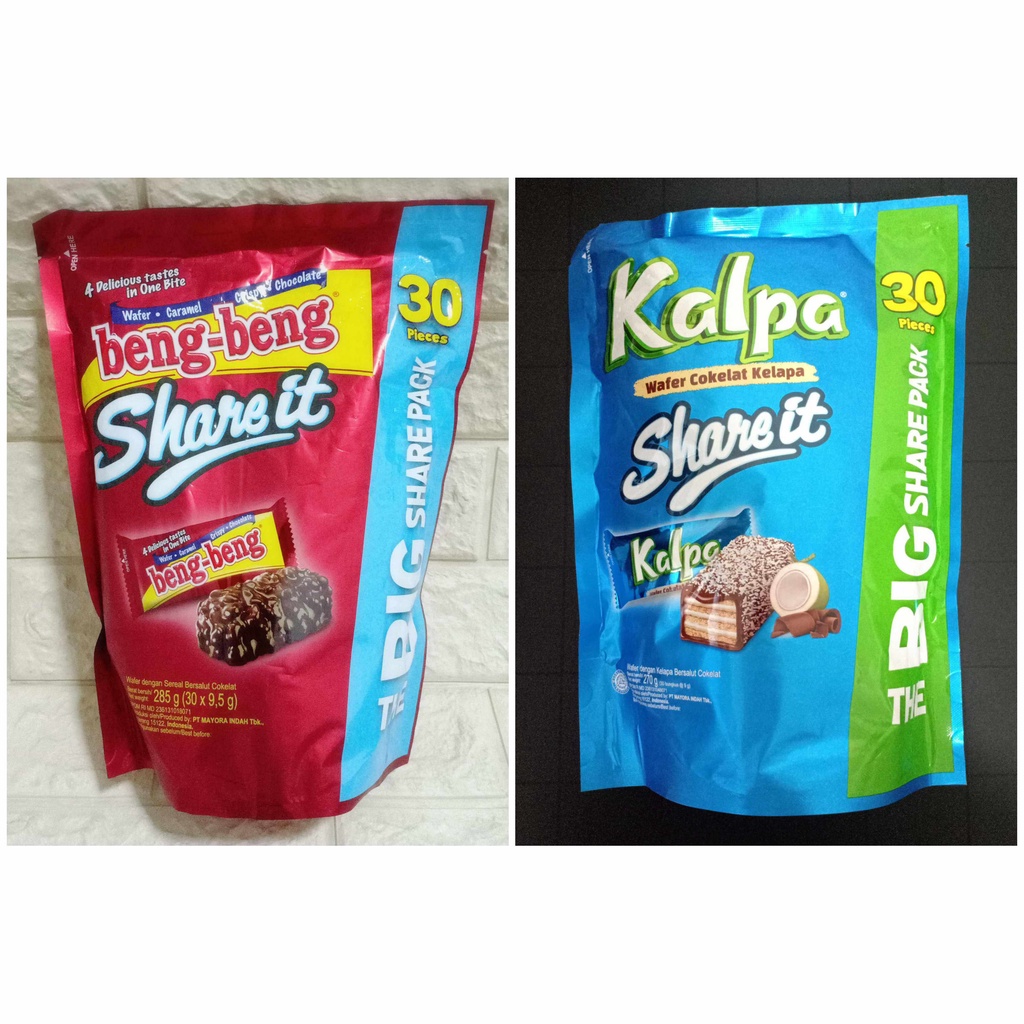 Mayora Beng Beng Kalpa Share it The Big Pack isi 30 pieces Wafer Sereal Cokelat Coklat Kelapa Snack Cemilan 285gr 285 gr