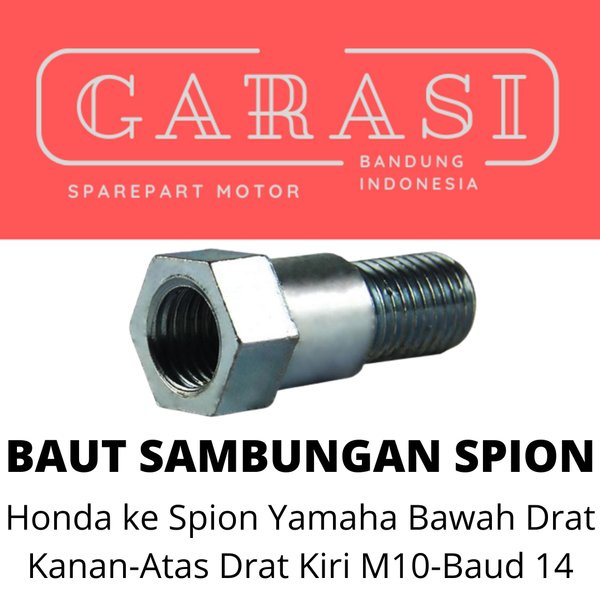 Jual Baut Sambungan Peninggi Spion Bawah Drat Kanan Atas Drat Kiri M