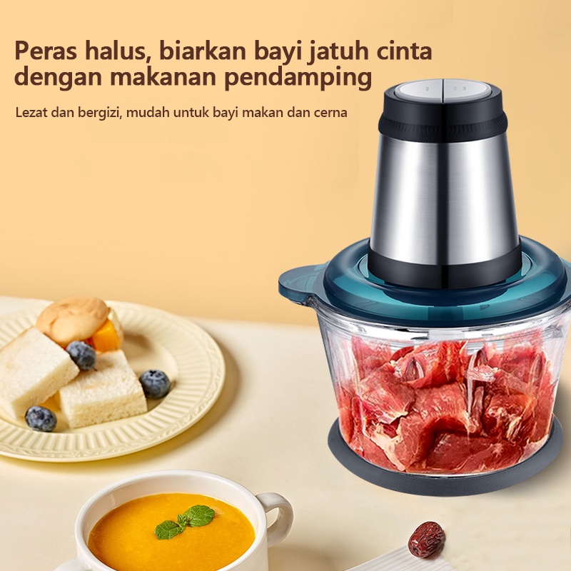 BLUE SKY 2L Penggiling Daging Listrik/Blender/Pengocok Telur/Mie Mixer