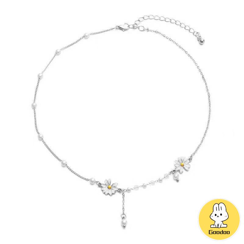 Personalized Anggrek Bunga Daisy Kalung Bunga Kupu-kupu Rantai Klavikula Serbaguna Feminin -Doo