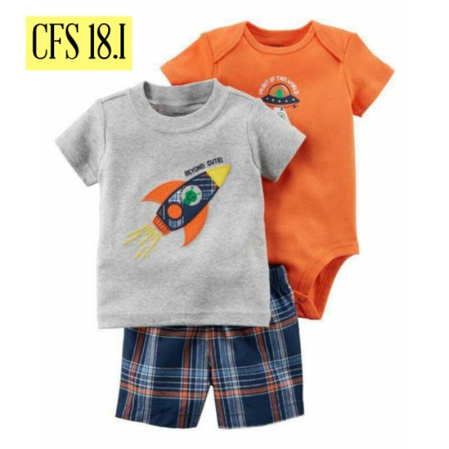 Carter's Jumper Set/Setelan Bayi/Pakaian Bayi Impor 3in1 Sz.6m,9m,12m,18m,24m