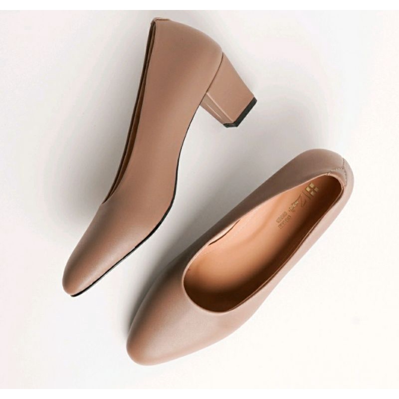Sepatu Pantofel Wanita Lancip Big Size 41-42-43-44-45 Higheels Kantor Pesta Size JUMBO 323.Moka Kulit, 44