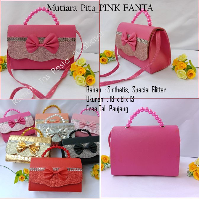 Tas Home Made ,Tas Pesta,Tas KecilMTiara Pita_PINK FANTA