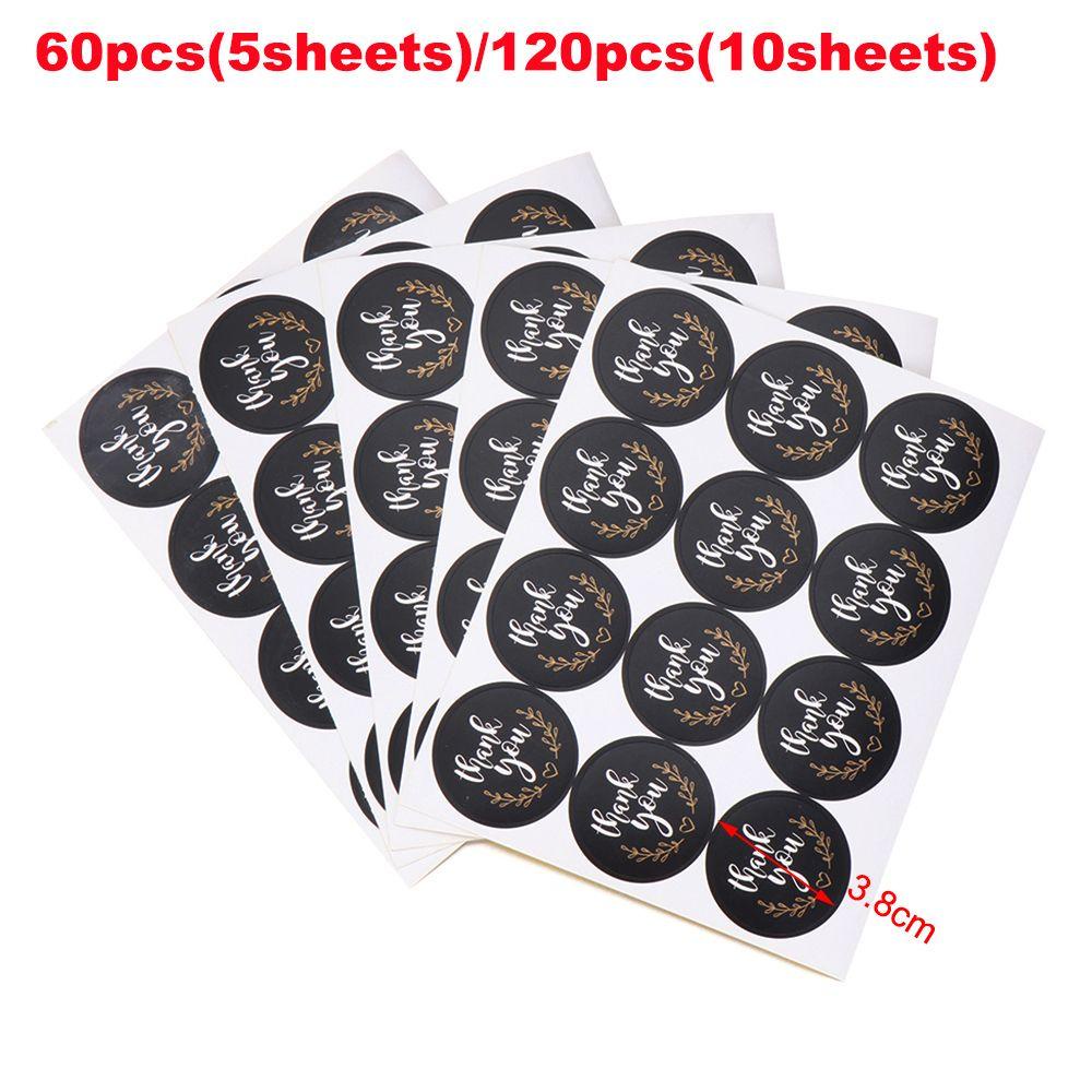 Populer 60 /120pcs Handmade Stiker DIY Bulat Perlengkapan Pesta Sealing Craft Terima Kasih