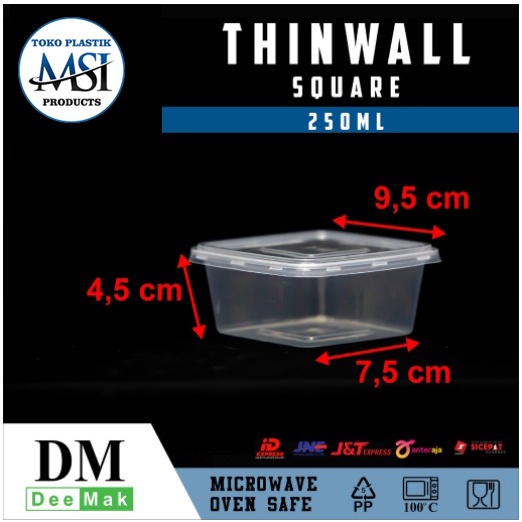 Thinwall DM SQ 250ml - 325ml - 350ml - 500ml  /Thinwall Square/Food Container Slime Dessert Box Thinwall DM SQ 250ml - 325ml - 350ml - 500ml | Thinwall Kotak DM SQ Kecil 250ml - 325ml - 350ml - 500ml | Harga di Atas adalah Harga per Lbr |