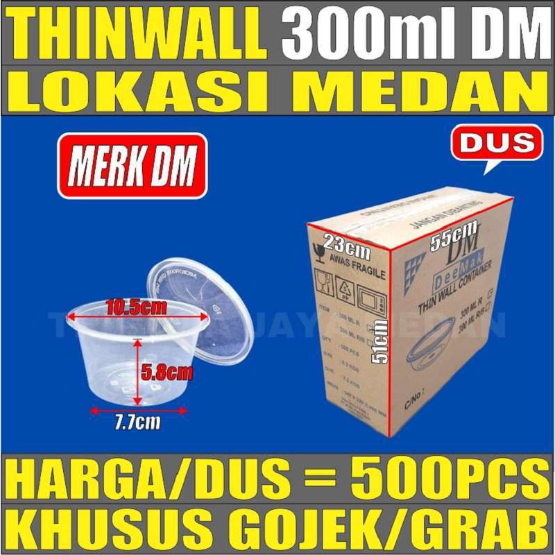Thinwall DM 300ml Per Dus Rata Mangkok Salad Buah Khusus Gojek Grab Medan
