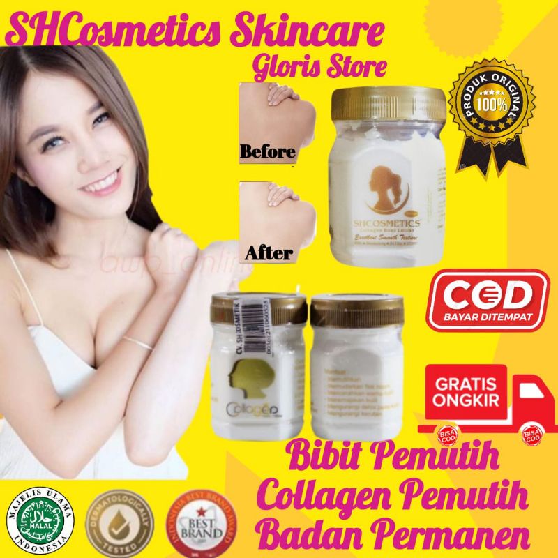 Lotion Pemutih Kulit Pria &amp; Wanita 10X Lebih Cepat Pemutih Badan Permanen / Bibit Pemutih Collagen SHCOMETICS ORIGINAL BPOM - Lotion Pemutih Badan Original