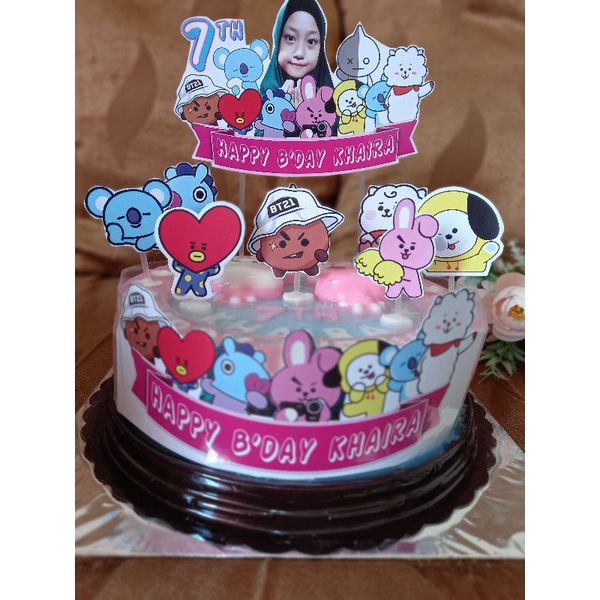 

PUDING ULTAH KARAKTER BT21 + TOPPER