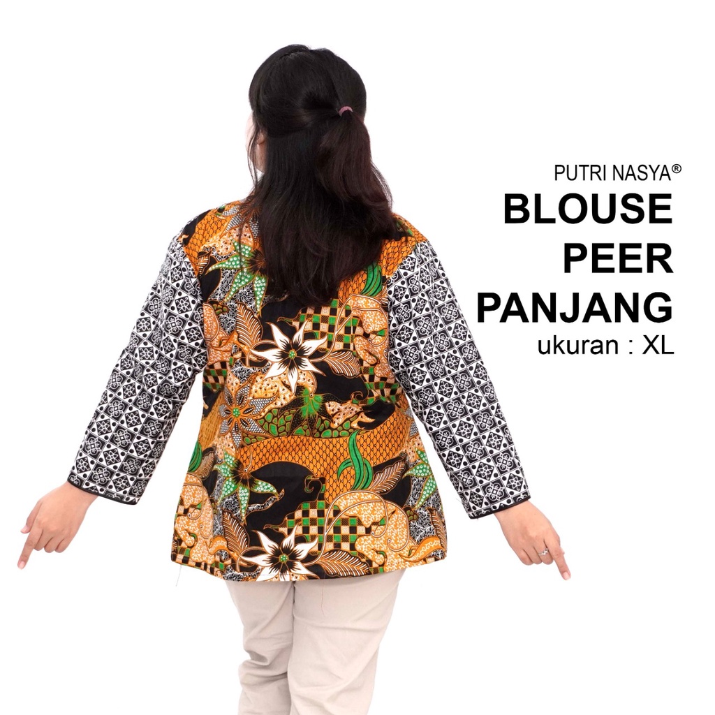 Atasan Batik Wanita Blouse Big Size Wanita Jumbo LD 140 Model Blus Jumbo Seragam Kerja Kantor Batik S-M-L-XL-2L-3L-4L-5L-6L-7L / Pakaian Batik Kerja Kekinian