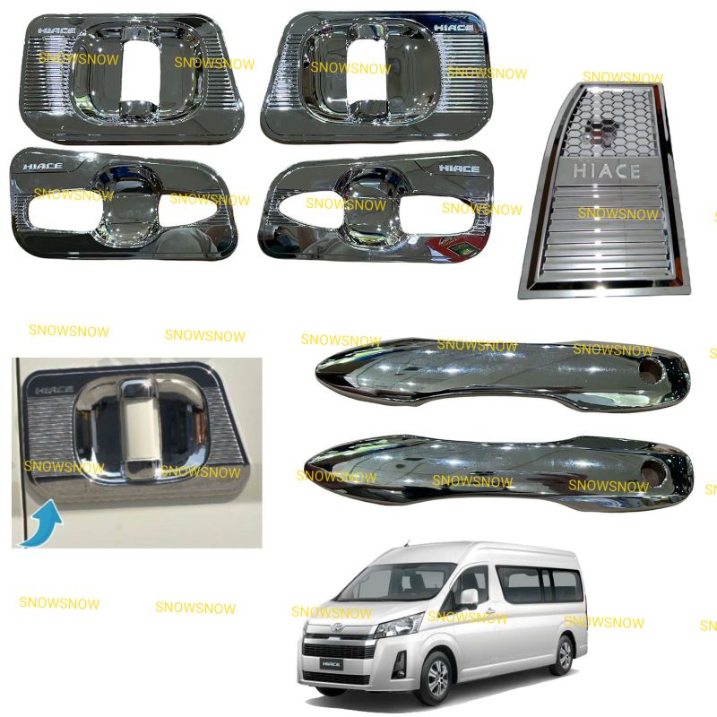 Paket Outer Handle Tank Cover Toyota Hiace 2020 2021 Chrome