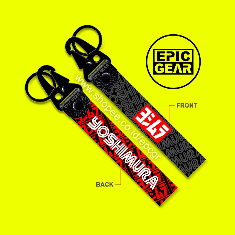 HIGH QUALITY GANTUNGAN KUNCI YOSHIMURA PREMIUM KEY CHAIN MOTOR KEYCHAIN STRAP LOGO MEREK KNALPOT RAC