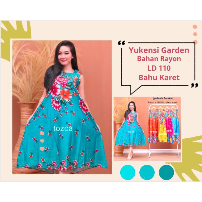 Daster Yukensi Garden Daster Bahu Karet Daster Bahan Rayon Daster Murah Daster Cantik