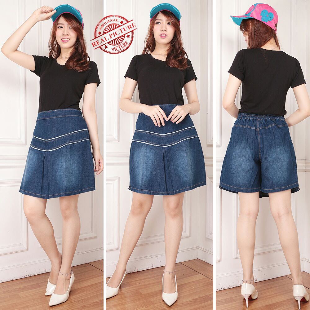 SB Collection Celana Pendek Adena Jumbo Jeans Hotpants Wanita
