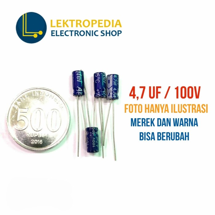 Elco 4.7uf 100v Kapasitor 4.7 4,7 uf 4,7uf 100 v volt Elko 100volt