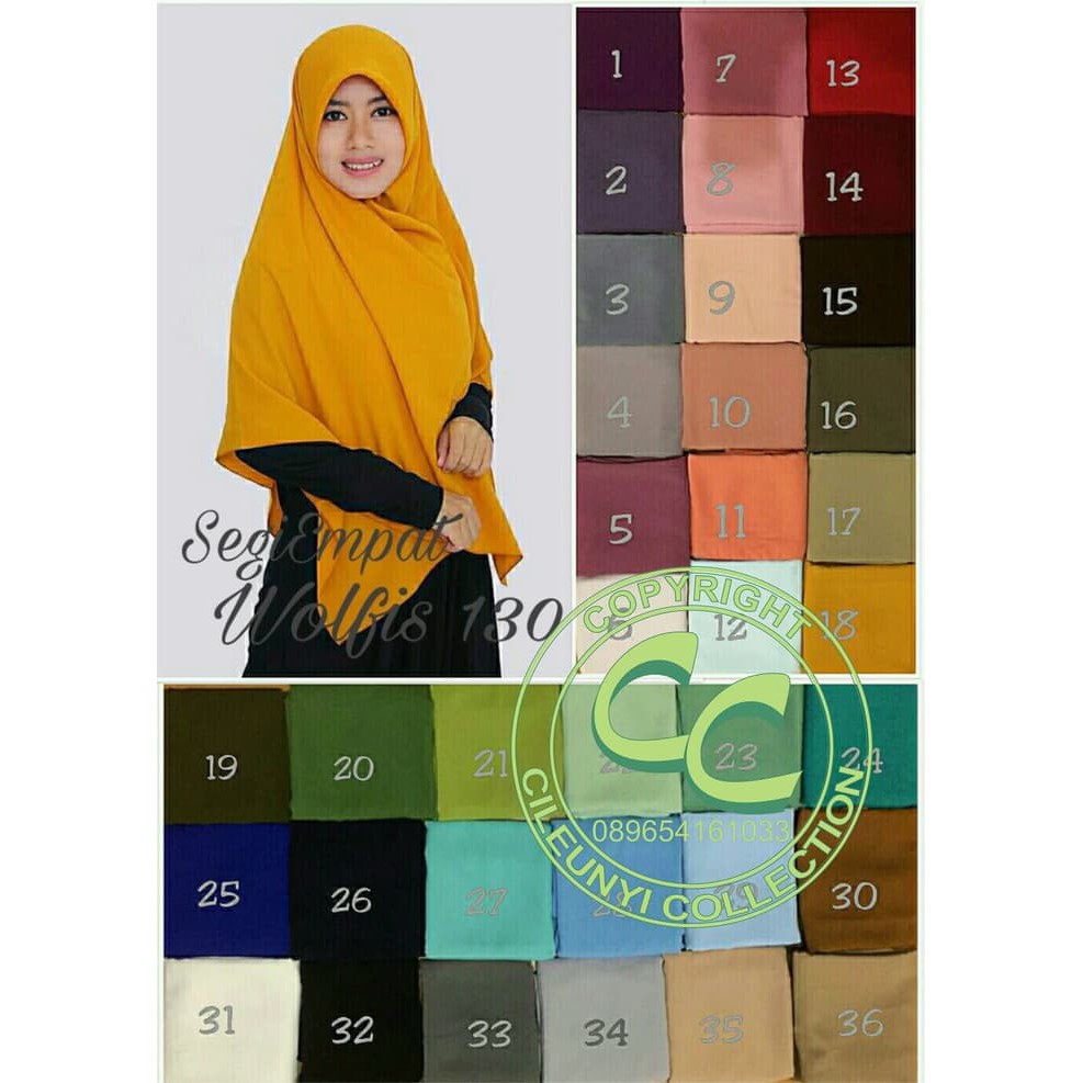 TERLARIS - SEGI EMPAT WOLFIS SYAR'I JUMBO JILBAB WOLPEACE GRADE A 130X130 - BIRU SEGI EMPAT