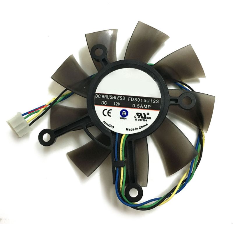 Gro 75MM FD8015U12S DC12V 0.5AMP 4PIN Kipas Pendingin Untuk GTX 560 GTX550Ti HD7850 Graphic