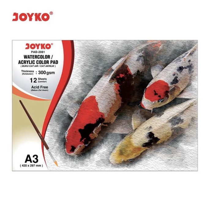 

Watercolor Pad Buku Cat Air Akrilik Joyko Pad-2001 A3 300 Gsm 12Sheets