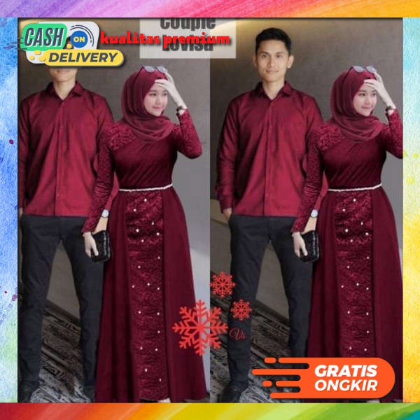 Baju Couple Pasangan Kondangan Wanita Set Couple Suami Istri Kapelan Pacar Keluarga Gamis Lebaran Ka