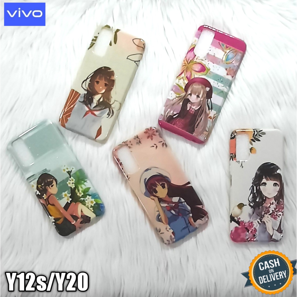 Case Hp Vivo Y12S/Y20 Softcase Glossy Motif Full Samping Korean &amp; Hijab