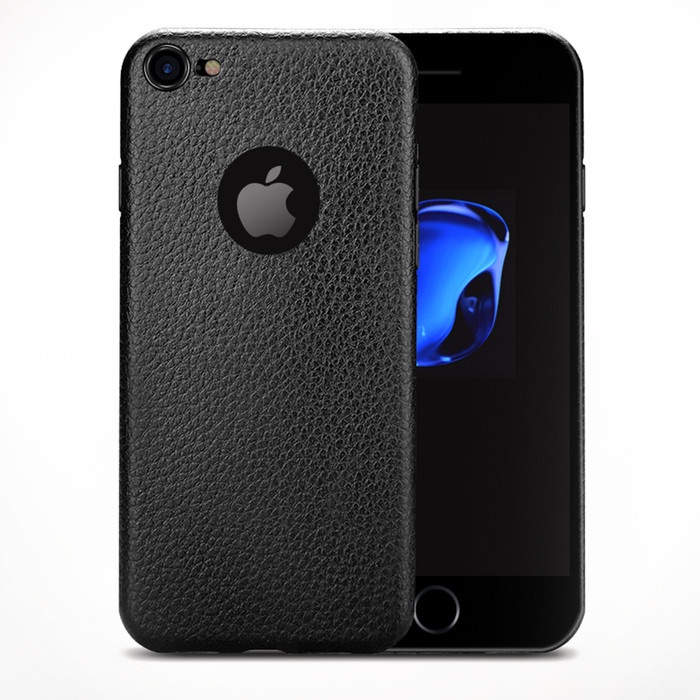Luxury Lychee Soft Thin TPU Case Casing Polos iPhone 6 6S 7 8 X Plus - 6P atau 6SP, Merah