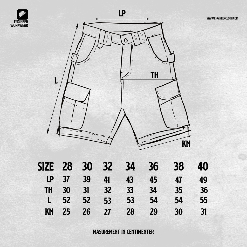 GRADER PANTS CHARCOAL-Short Workpant / Celana Cargo Pendek by ENGINEER