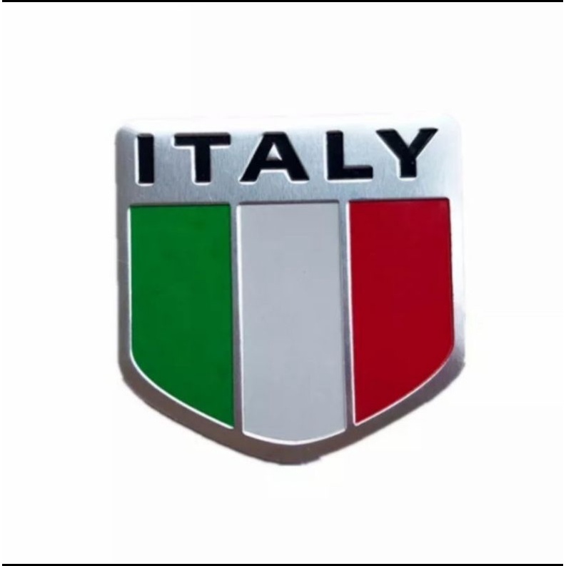 Stiker Emblem Mobil Bendera ITALI ITALY Bahan Aluminium