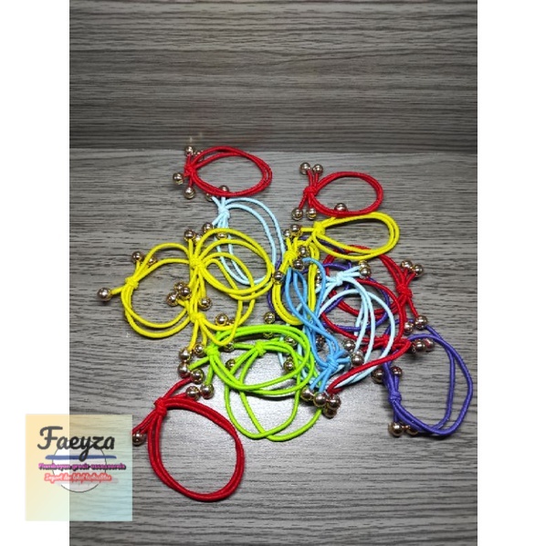 12 pcs ikat rambut model pita sepatu mote emas