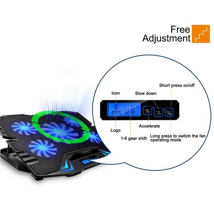 Cooler Cooling Pad Fan Kipas Pendingin Laptop Notebook Gaming RGB universal Murah Original 14 15 Inch