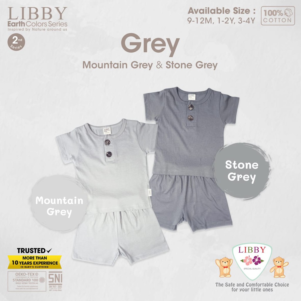 LIBBY EARTH SERIES Stelan Oblong Pendek Celana Pendek Setelan Pendek Bayi