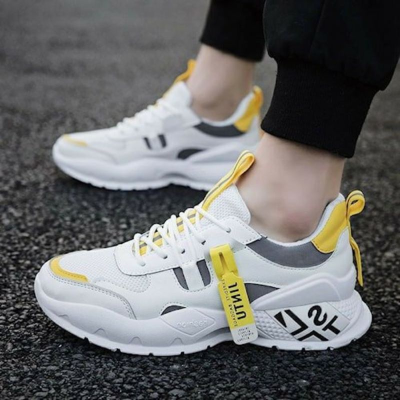 [New] [BG115] Sepatu Cewek Cowo Kekinian Korean Style kpop Spatu Pria Wanita Masa kini Casual Shoes SNIKERS NO 39 40 41 42 43 SEPTU SAPATU SNEAKER SNEAKERS SNIKER-Kuning