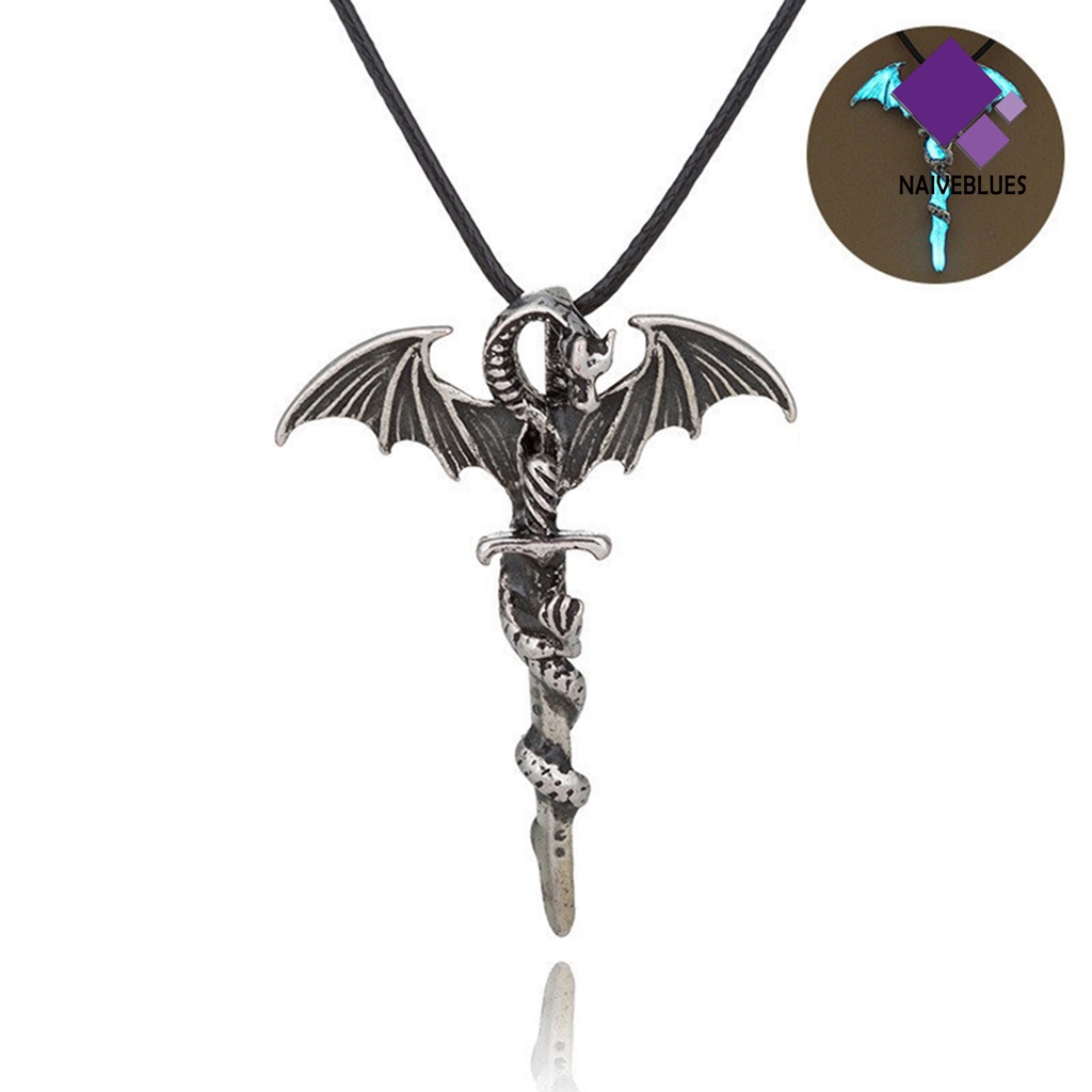 Kalung Liontin Luminous Glow In The Dark Gaya Vintage Untuk Halloween