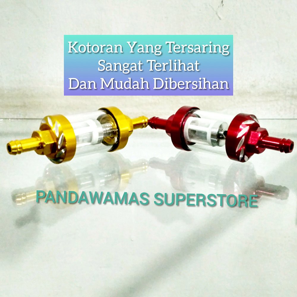 FILTER SARINGAN BENSIN KACA CNC Satria Fu Sonic Vixion New Old Cb GL pro 100 Ninja R Rx King Scorpi